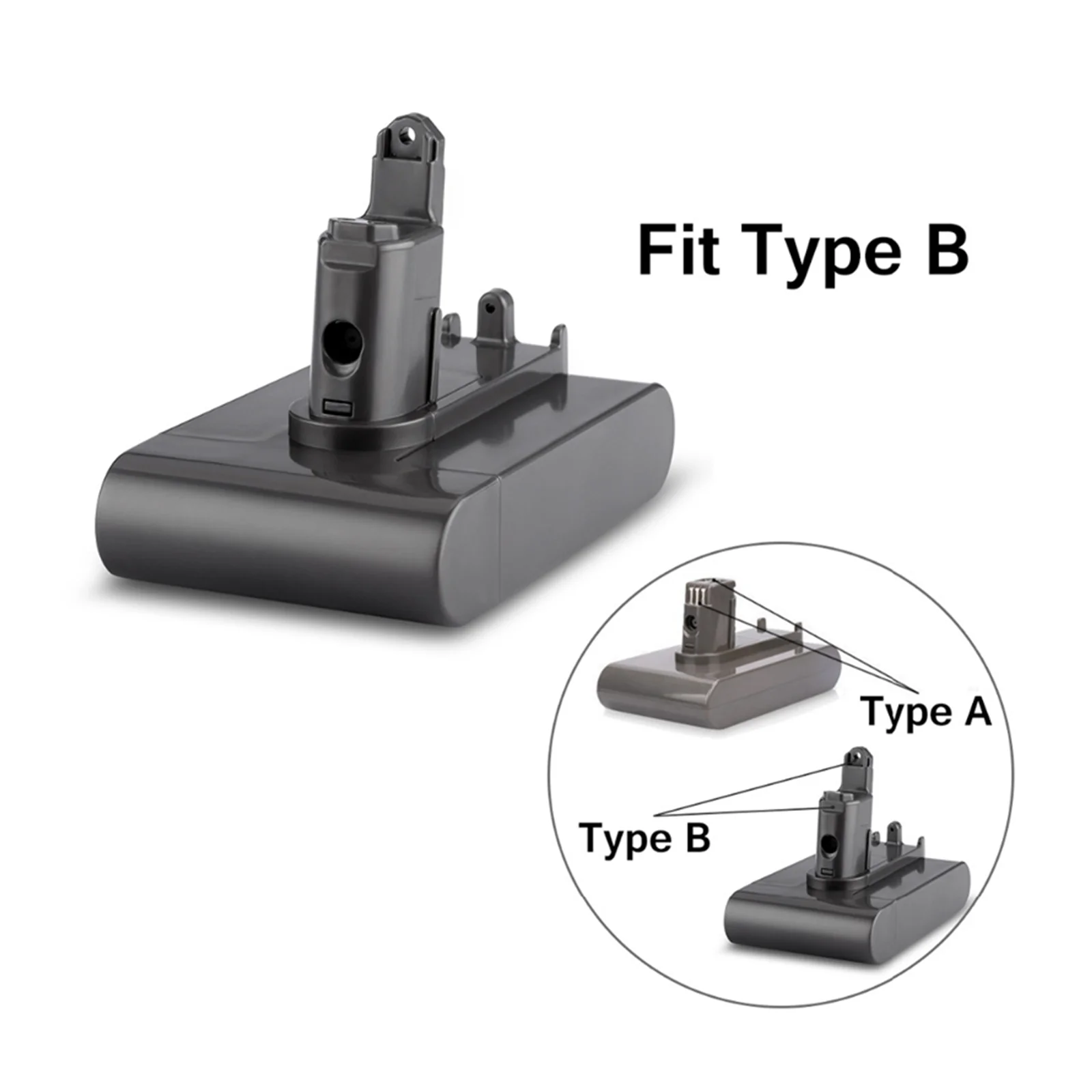 LEFEIYI Batteria per aspirapolvere agli ioni di litio da 22,2 V 4800 mAh (solo tipo B) per Dyson DC35, DC45 DC31, DC34, DC44, DC31 Animal, DC35 Animal