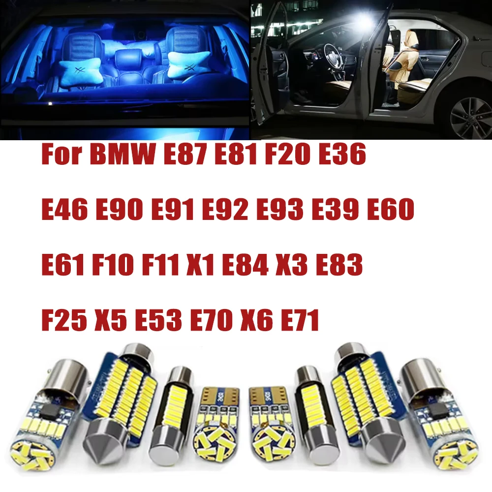 LED Interior Light Bulb Kit For BMW E87 E81 F20 E36 E46 E90 E91 E92 E93 E39 E60 E61 F10 F11 X1 E84 X3 E83 F25 X5 E53 E70 X6 E71