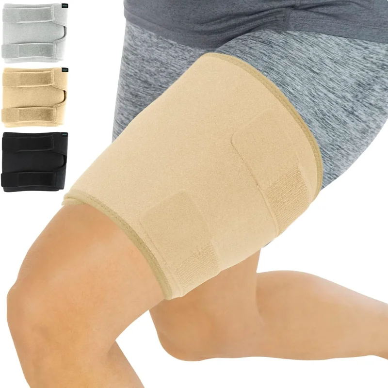 

Thigh & Hamstring Compression Sleeve Brace for Men & Women (1 pair ) - Pain Relief Wrap for Sciatica, Hip Flexor, Groin, Leg, U