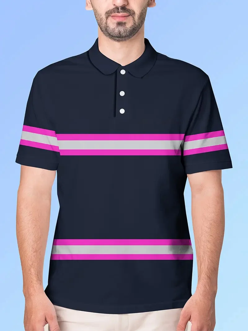 This is the print, men's casual sports polo shirt, daily office casual top, exclusive to enterprise employees