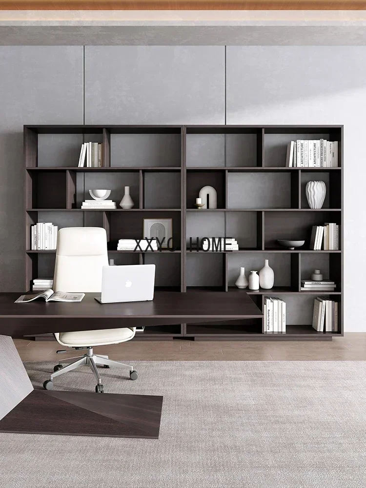 Smoky Black Oak Storage Modern Simple Home Living Room Combination Display Locker