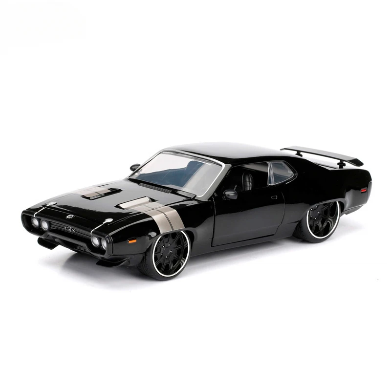 1:24 Dom's 1971 Plymouth GTX, modelo de coche de aleación de metal fundido a presión, juguetes para niños, colección de regalos J22