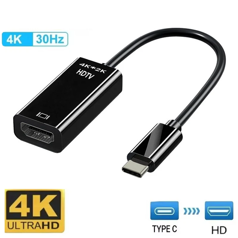 HDMI-compatible Converter Type C To HDTV Adapter USB 3.1 Male To Female Cable For MacBook Pro Air iPad OPPO Realme Huawei Xiaomi