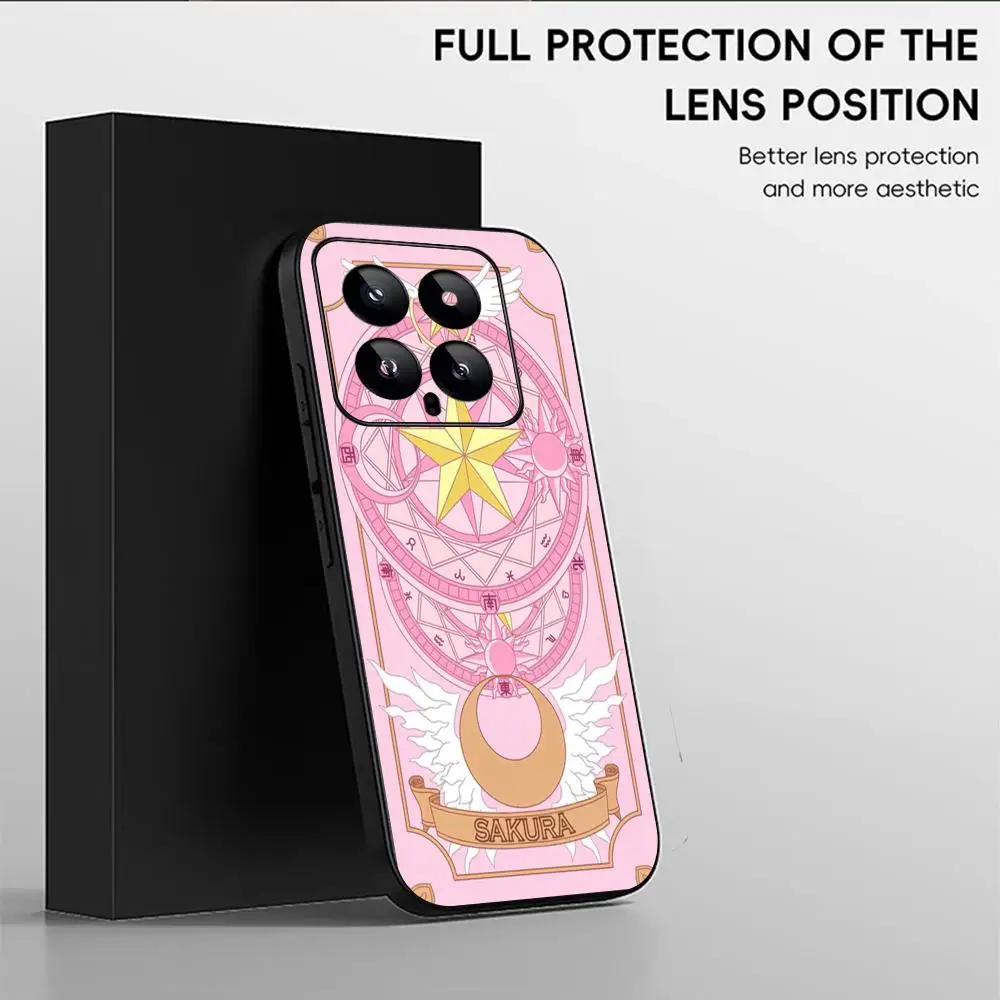 Card Captor Sakura Phone Case For Xiaomi 14 13 12 11 Xiaomi POCO F6 X6 M6 M5 Soft Black Phone Cover