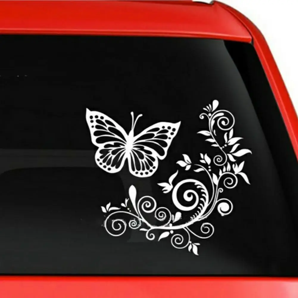 

1Pc Butterfly Flower Reflective Waterproof Vinyl Sticker for Motorcycle Car Exterior