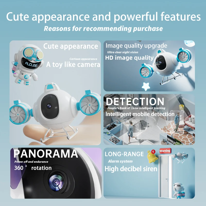 Wireless Baby Monitor Camera IP PTZ AI Human Detection Auto Tracking Security Indoor IR Night Vision Wifi HD Yosee Cctv Home Cam