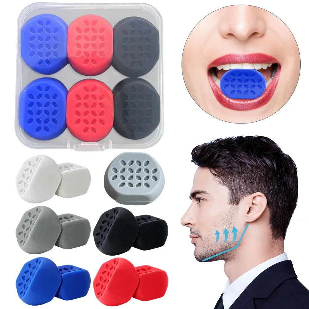 Ejercitador Facial de silicona, entrenador de mandíbula multifunción, eliminador de papada, apriete y fortalece, ergonómico, 1/2/6 Uds.