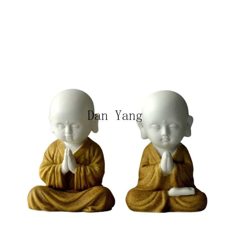 

yj zen little monk tea pet ornament boutique ceramic cute tea play desktop tea set jewelry