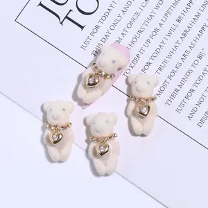 Bear Manicure Accessories Heart Pendant DIY Ornament Bear Nail Charms Nail Art Jewelry Nail Rhinestone Nail Art Decoration