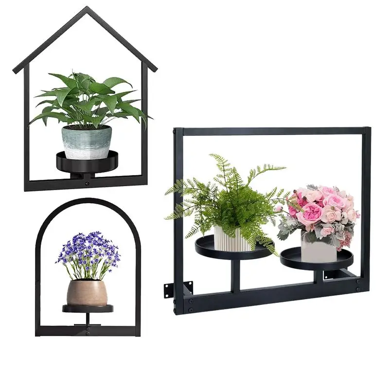 

Wall Plant Stand Flower Pot Plant Shelves Wall Mounted Thick Space Saving Garden Home Decoration for Living Room Garden Balcony