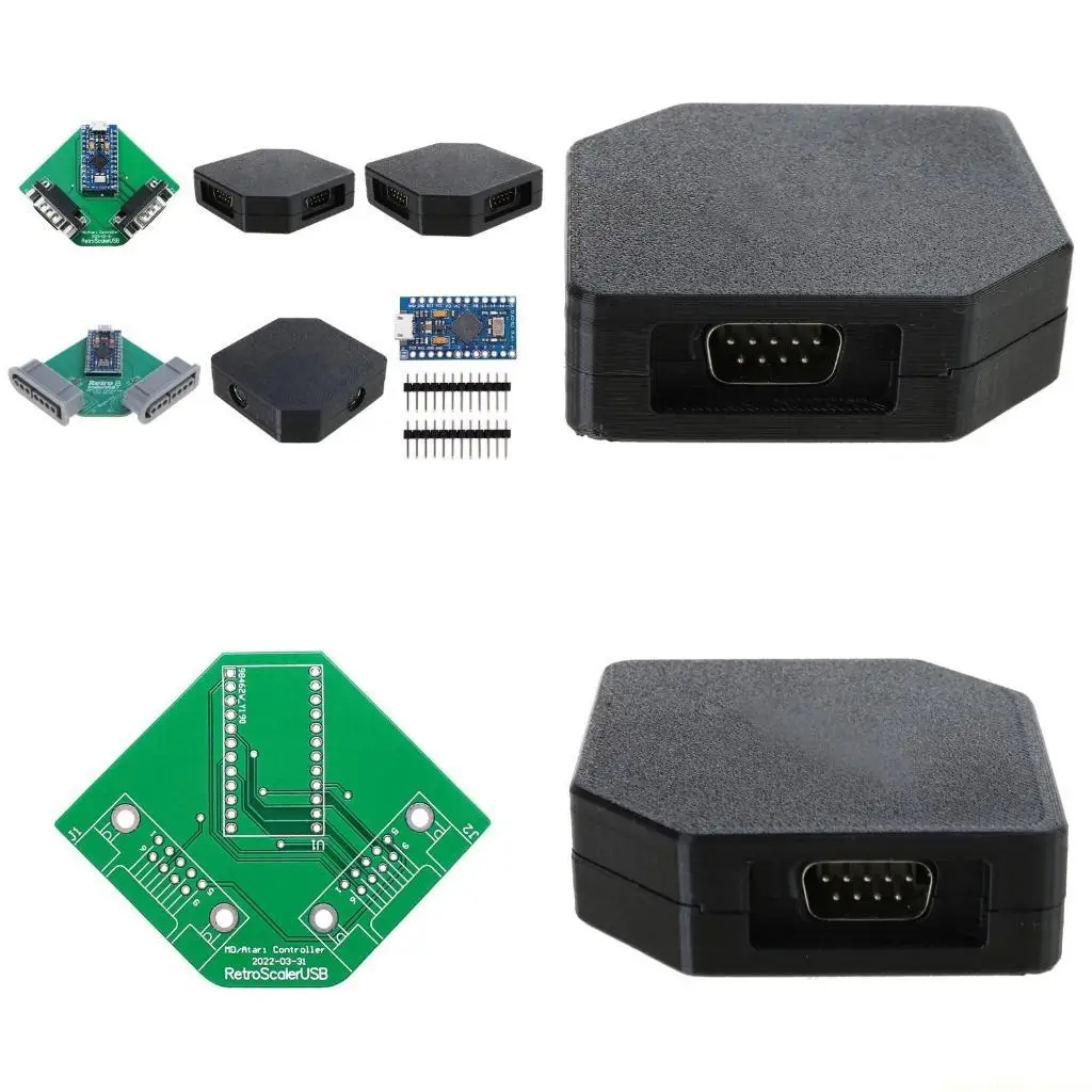 F62C Printed Circuit Board Controller Adaptor Handle USB Adapter for MD/NES/SNES/PCE