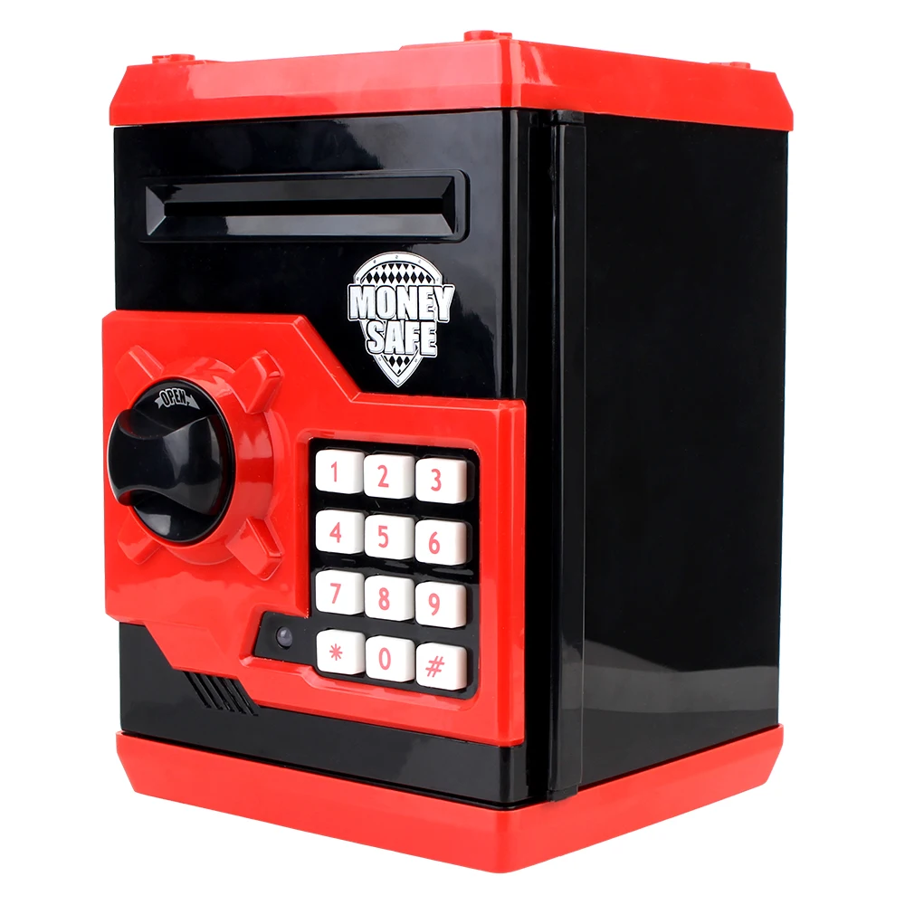 Gift For Kids Automatic Deposit Cash Coins Saving Box Electronic Piggy Bank ATM Password Money Boxes Auto Scroll Paper Banknote