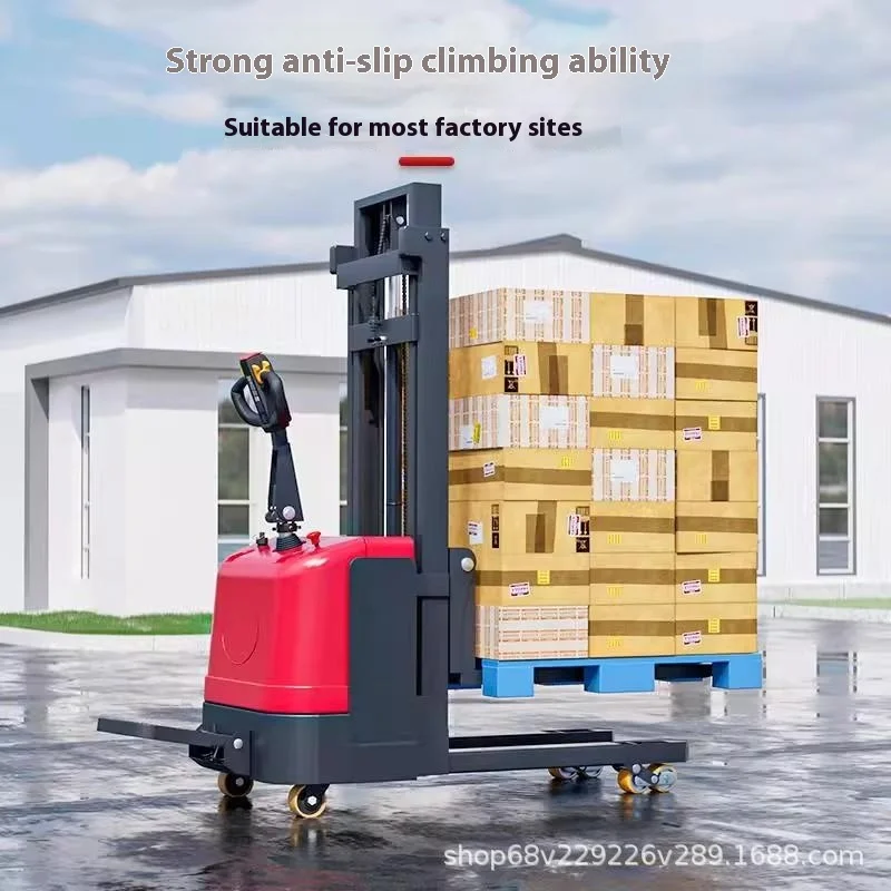 All-Electric 2 Ton Stacker Forklift 1 Ton Automatic Hydraulic Loading Unloading Small Lift Forklift Handling 1 Year Warranty
