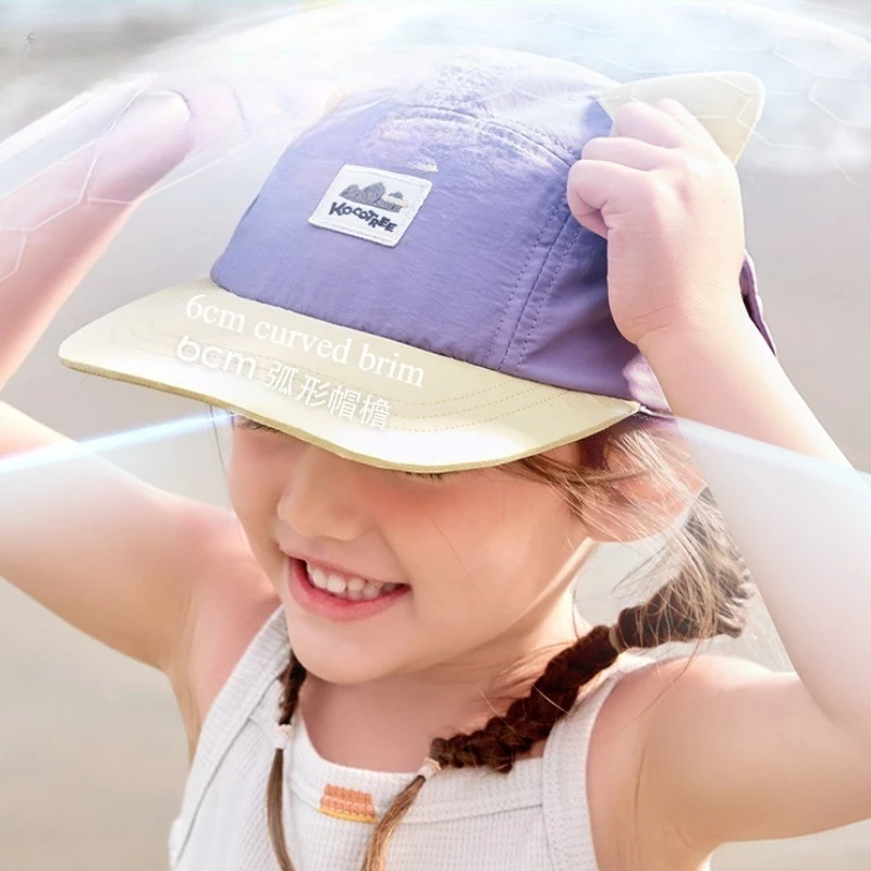 Sommer-Schnelltrocknende Piloten-Baseballkappe mit Ohrenschutz, Wendbar, UV-Schutz, Sonnenbrillendekor, Sonnenhut für Jungen, Mädchen, Familien-Outdoor-Partnerlook – Detail 4