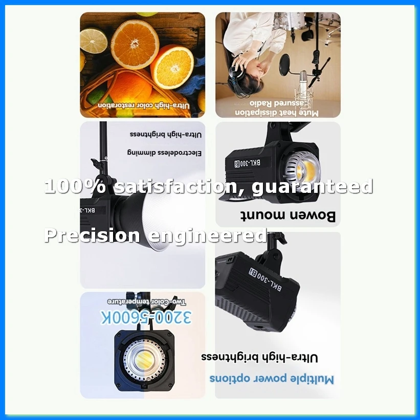 

300W Bi LED Video Light, Continuous LED Lighting with 2.4G Wireless Remote for Portrait, Outdoor Photographic US Plug-AD23