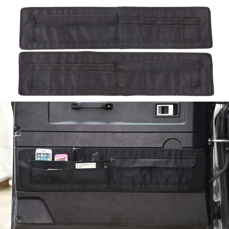 Oxford Cloth Black For Land Rover Defender 90 110 2004-2018 Car Front Door Storage Bag Hanging Bag Car Modification Accessories