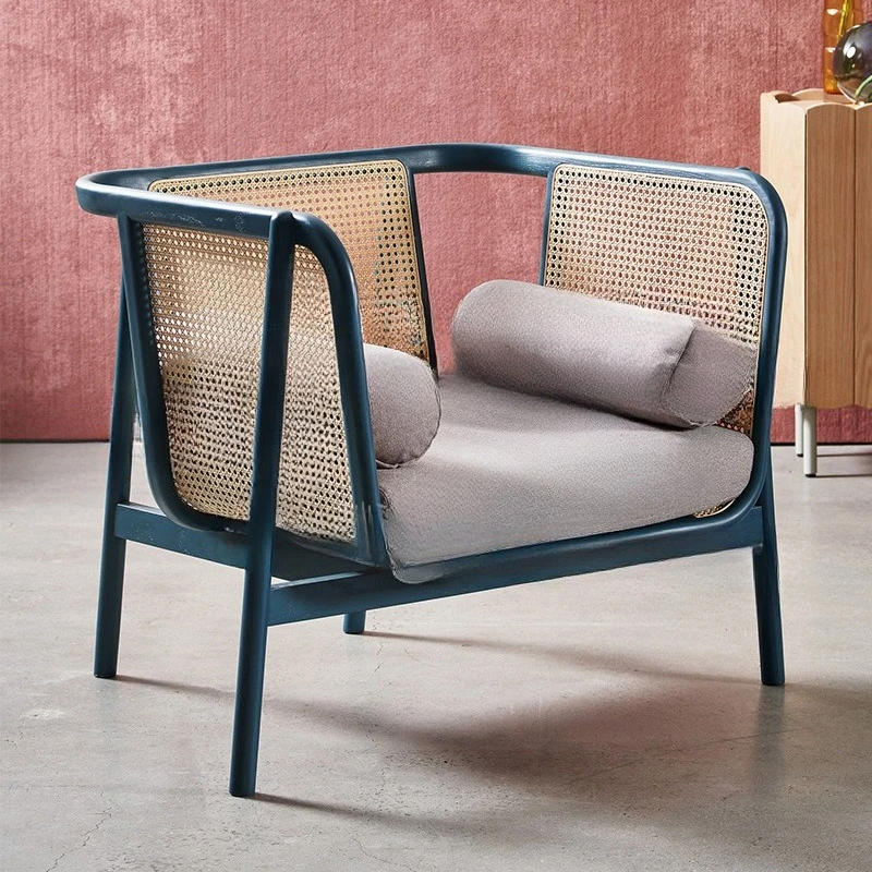 Log Einzelsofa Kombination Wohnzimmer kleine Wohnung Freizeit Massivholz Rattan Stuhl