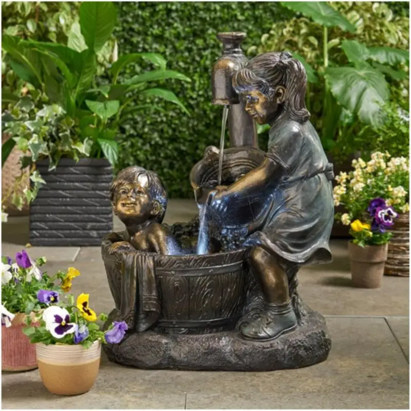 Indoor/outdoor Fountain Statue Resin Garden Sculpture Courtyard Art Decoration