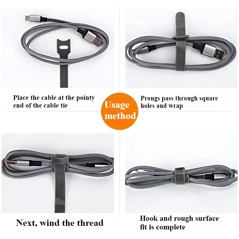 10pcs 12*150mm Velcro Reusable Hook and Loop Cable Ties Fastening Straps Multi-Purpose Wire Organizers for Computer/TV/Electron