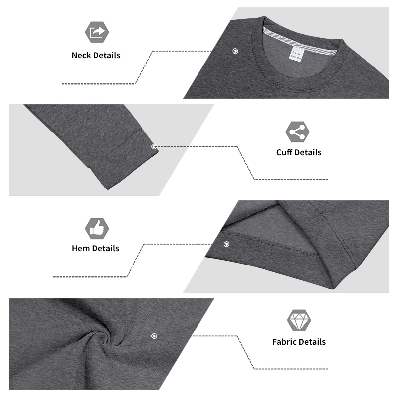 Einteiliger, locker sitzender, klassischer, mit Fleece gefütterter Rundhals-Langarm-Sweatshirt für Herren, warmes, winddichtes, lässiges Winter-Oberteil – Detail 37