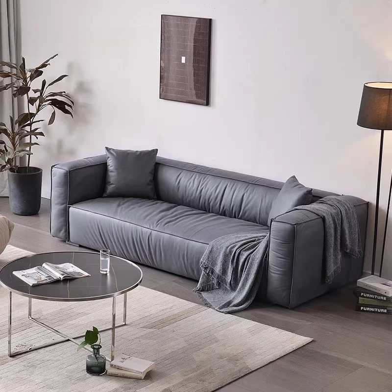 

Simple modern small apartment living room three super soft leave-in technology cloth Nordic Internet celebrity sofa