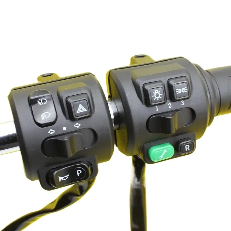 Conjunto de interruptor de manillar para motocicleta y vehículo eléctrico, manillar giratorio integrado, nuevo, superven