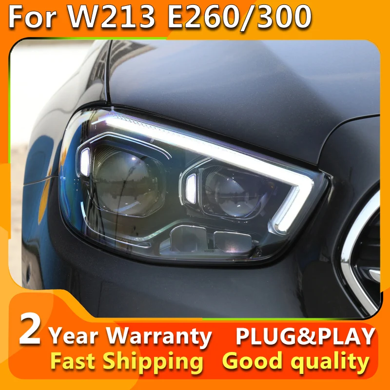 Car Styling for W213 Headlights 2021-2022 E200 E260 E300 Head lamp LED DRL Turn Signal Angel Eyes Projector Lens Accessories