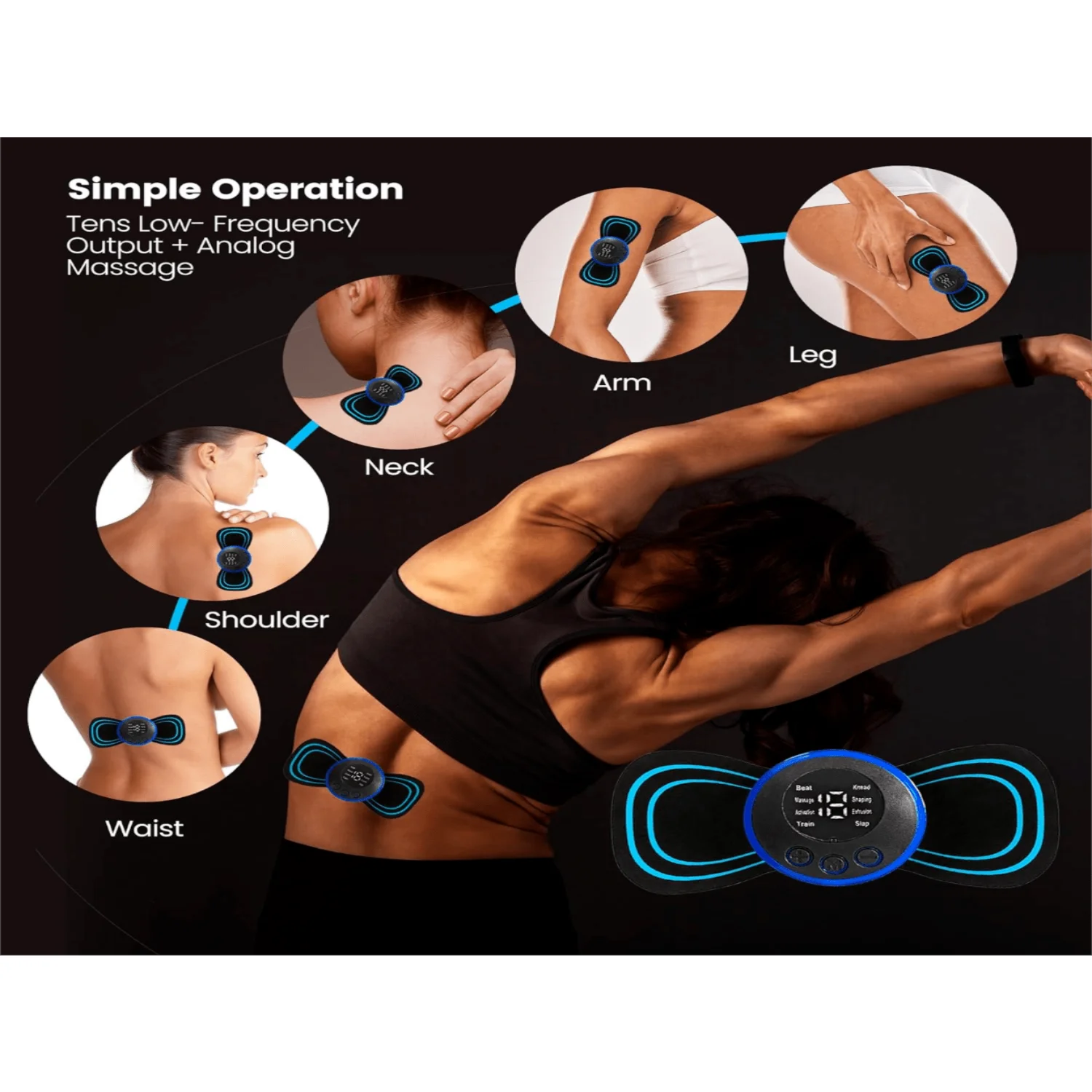 MS الرقبة تمتد ملصق الظهر مدلك ملصق تحفيز العضلات نبض ملصق اللياقة البدنية تدليك الرقبة الجسم ، تدليك الاسترخاء أيضا