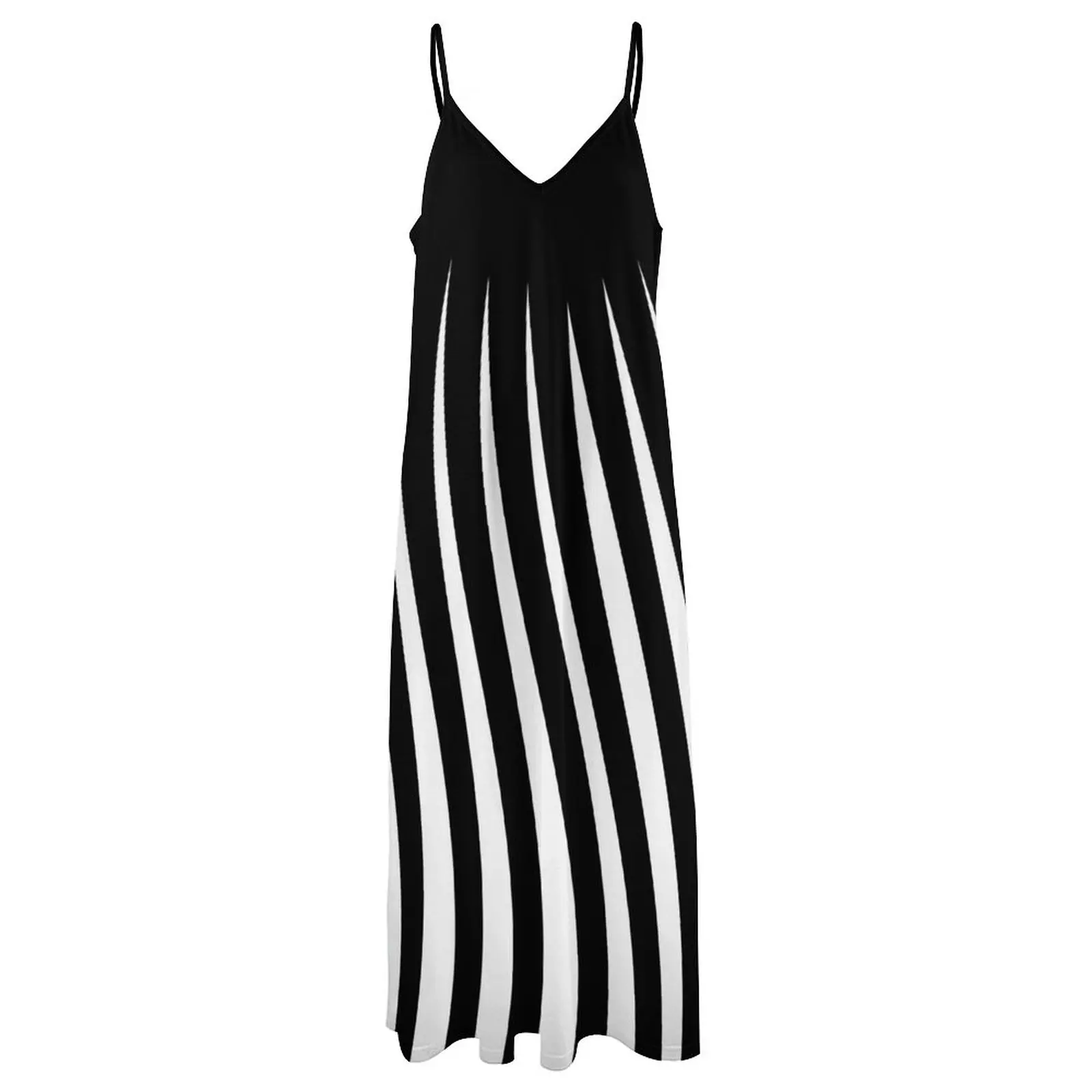 Black and White Irregular Stripes Sleeveless Dress dresses summer Women long dress dresses for women