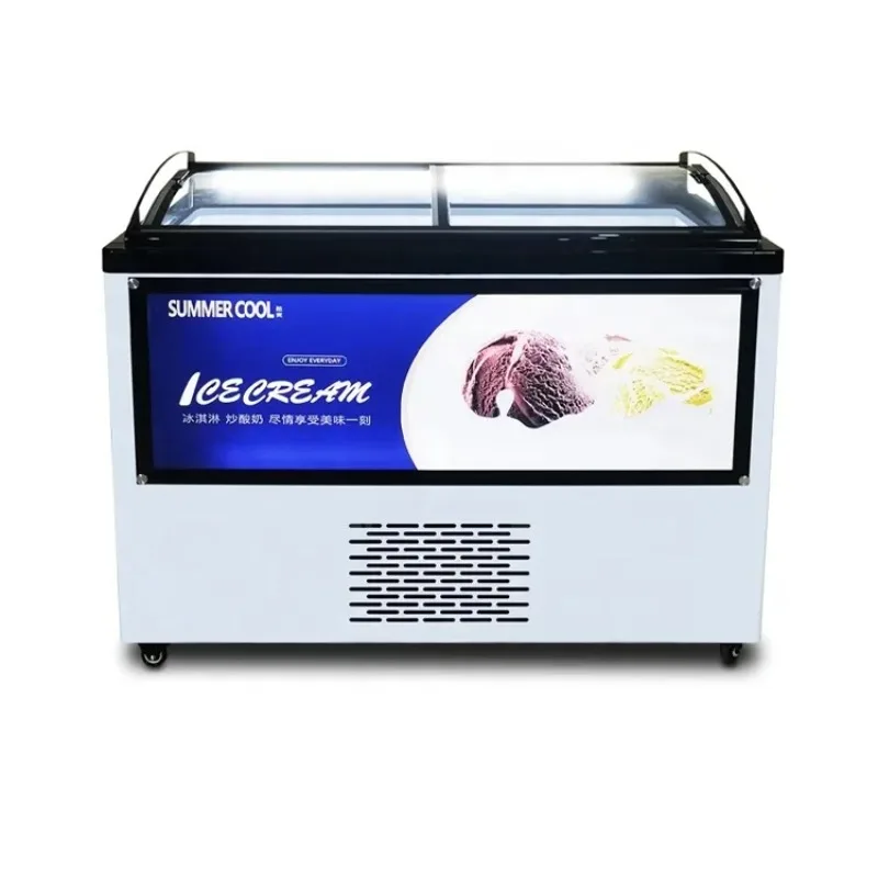 

Single-Temperature Open-Door LED Light Pastry Cooler Showcase Double Door LED Ice Cream Display Cabinet Refrigeration Equipment