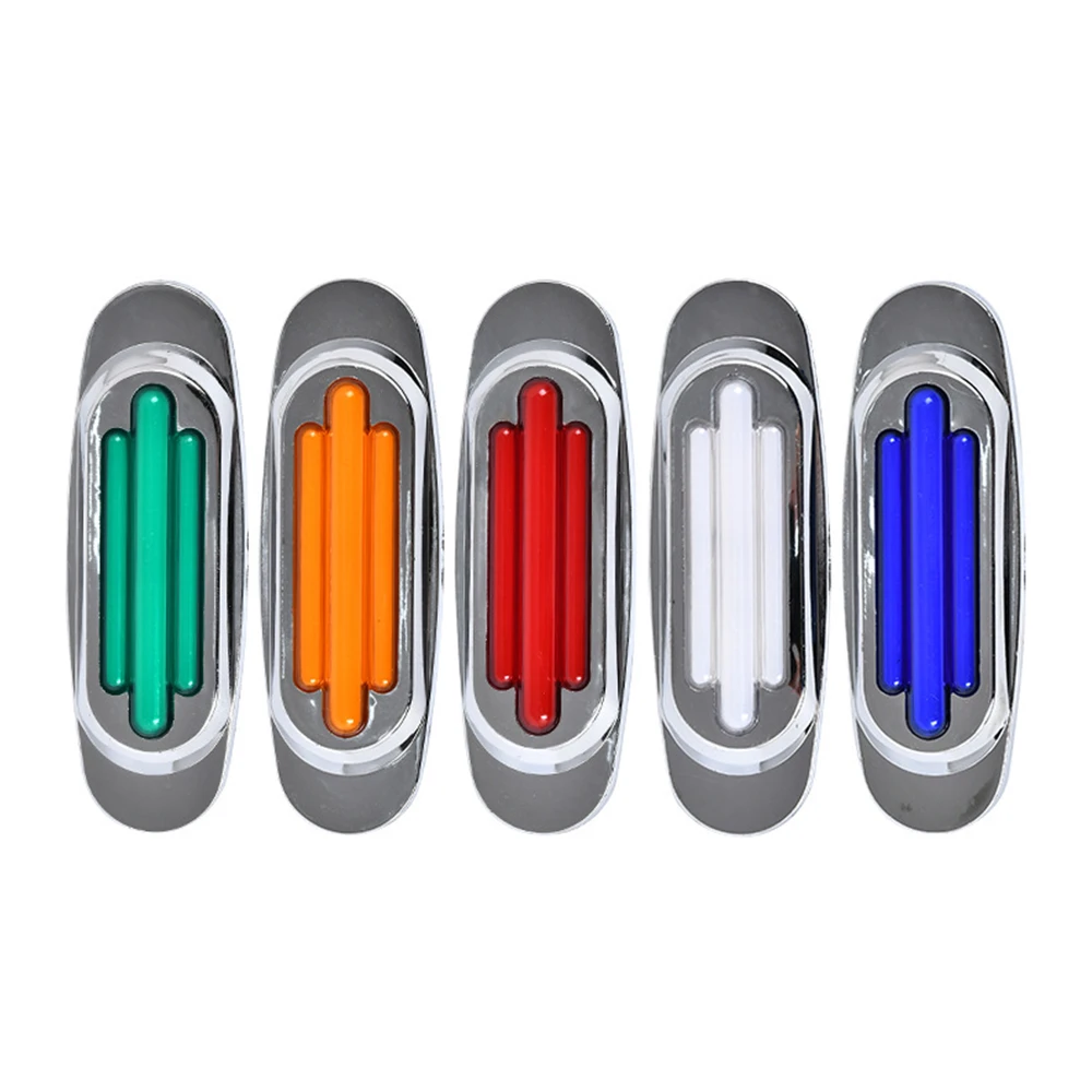 10Pcs Truck Clearance Lights 24V Trailer Side Marker Lights Chrome Side Position Light Red White Amber