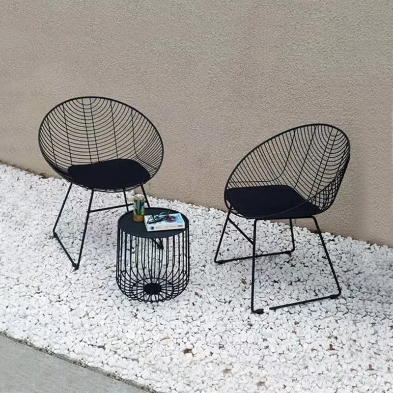 creative hollow, black barbed wire chair, all-metal wrought iron dining chair, outdoor casual coffee chair, iron wire chair