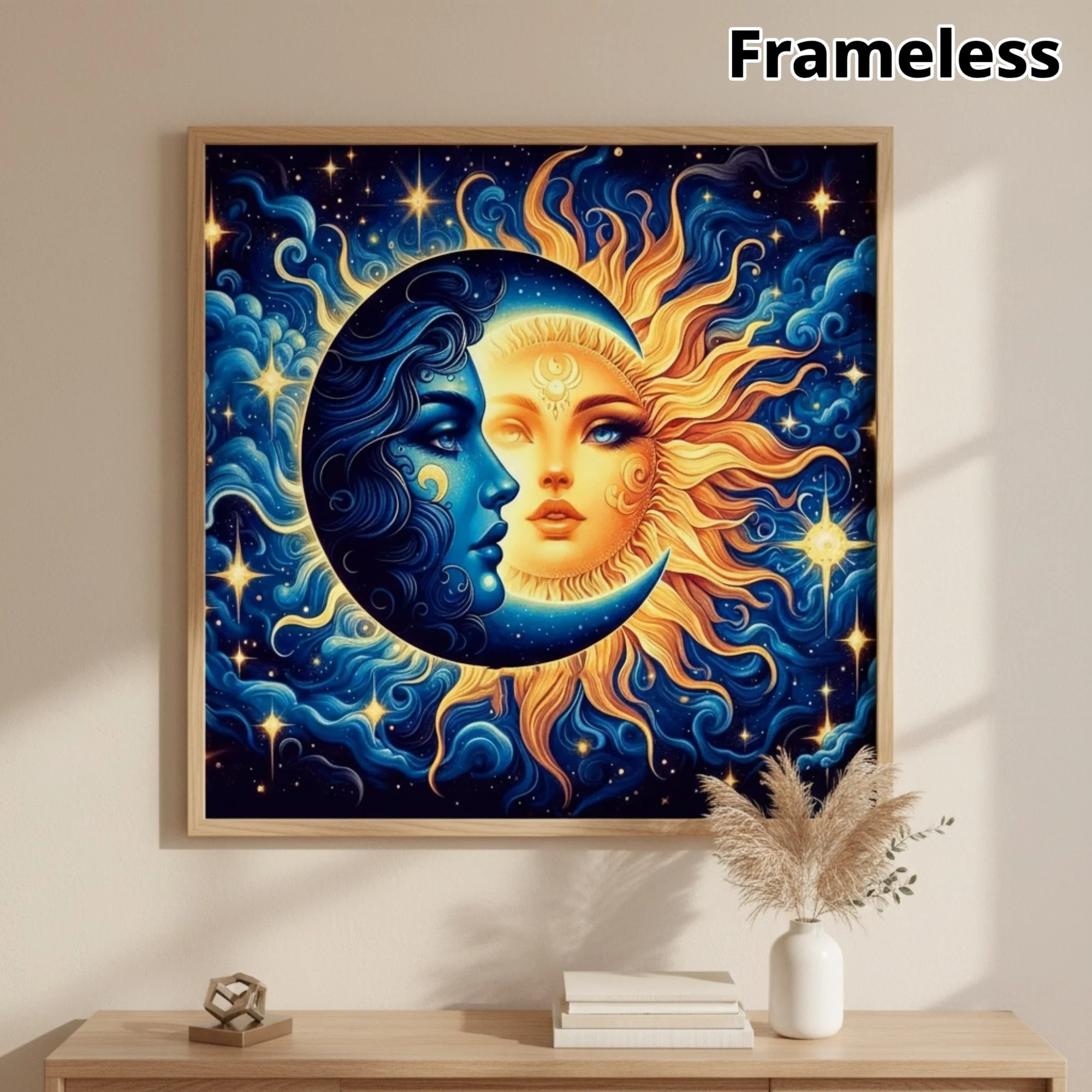 Paint By Number Sun and The Moon Abstract Paint By Numbers Acrylic Paint on Canvas Home Decors Artcraft Diy Kits