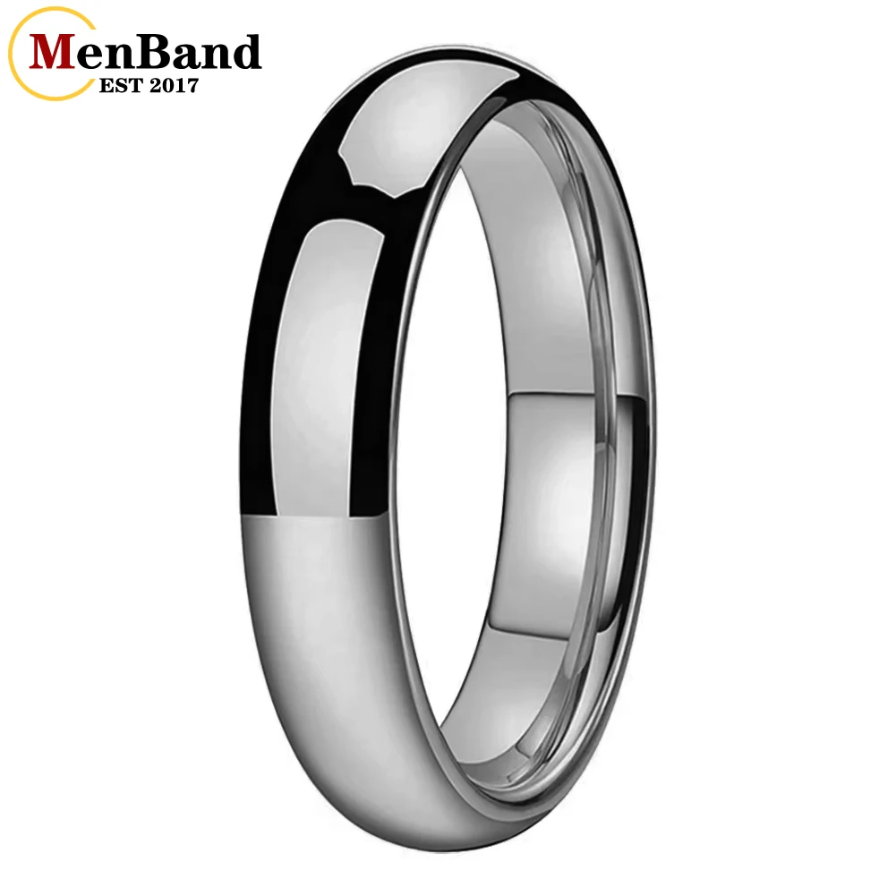 MenBand Fashion 2-10MM Silver-Color Dome High Polished Men Women Tungsten Carbide Wedding Band Rings Comfort Fit