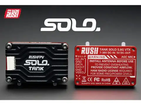 RUSH Solo Tank 5.8G VTX Video Transmitter CNC Shell 1.6W High Power Built-in Microphone Heat Dissipation Structure For RC FPV