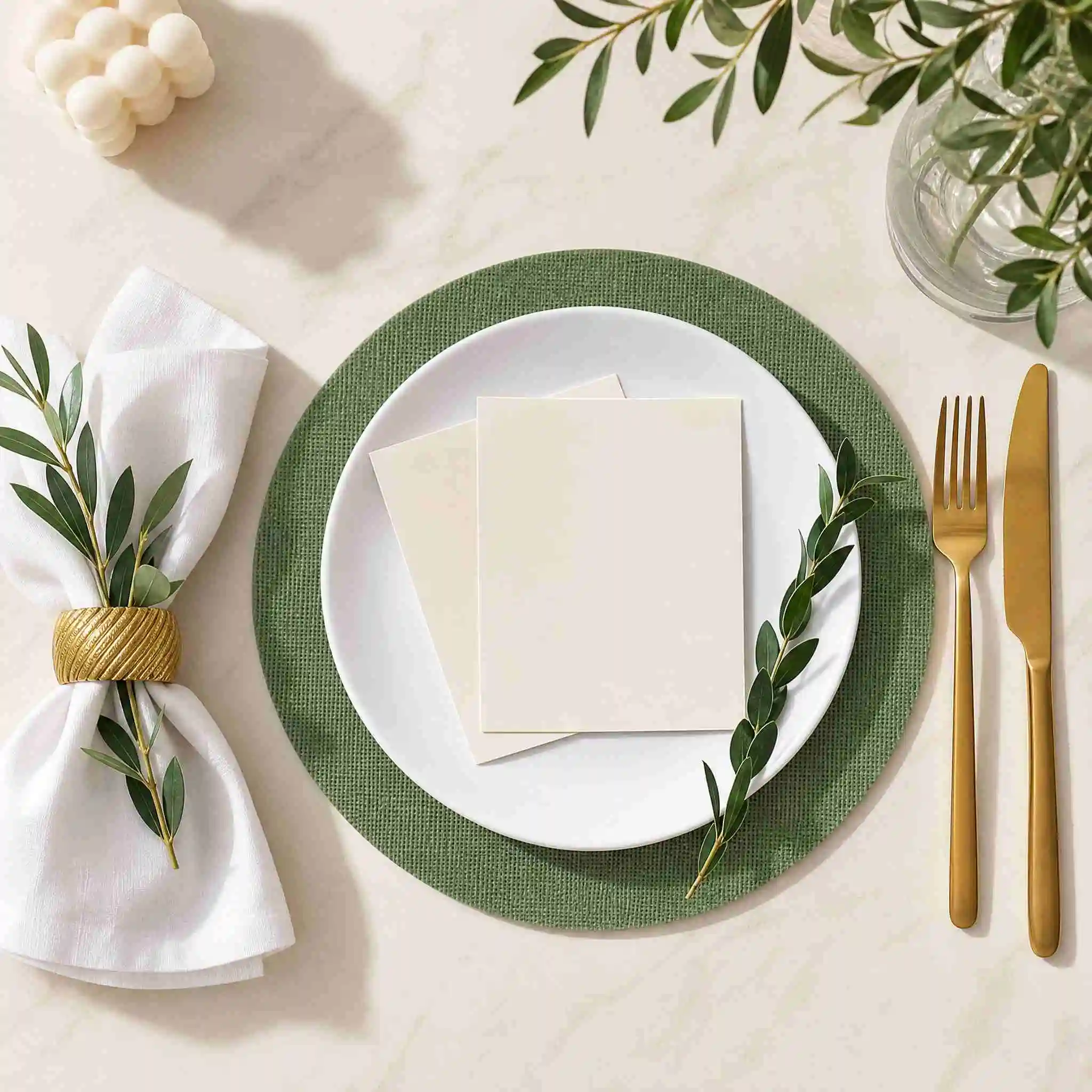 10/20/30pcs Mint Green Round Jute Placemats Are Breathable and Wear-Resistant, Suitable for Log Dining Tables and Afternoon Tea
