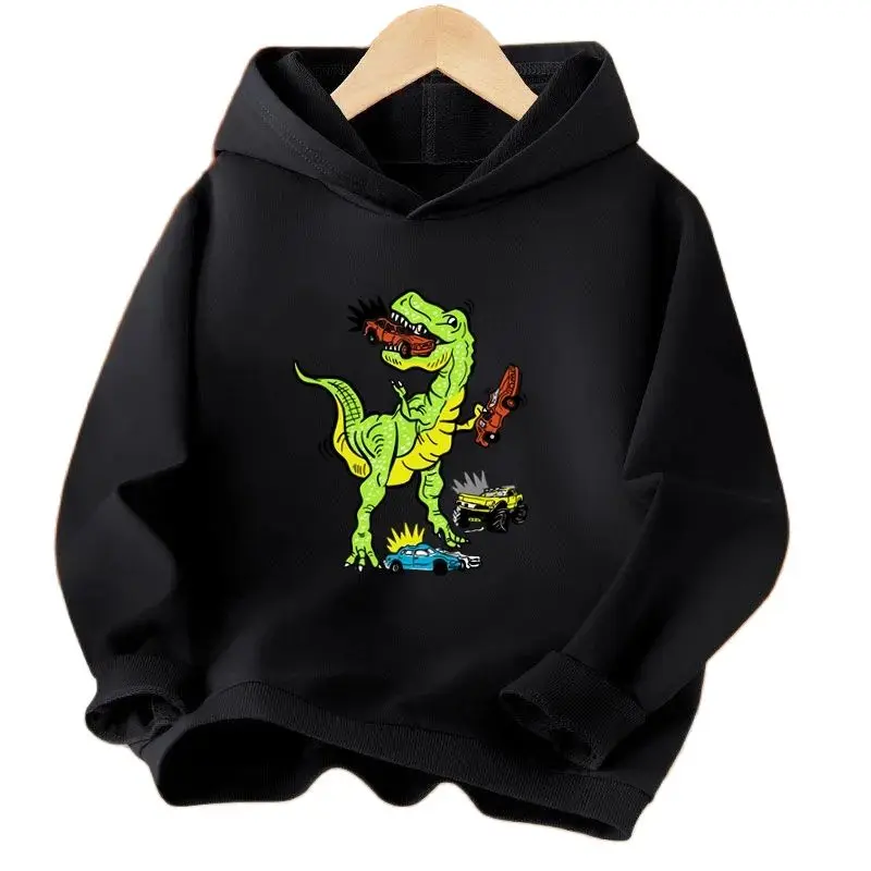 Boys Dinosaur Hoodies Children’s Kawaii Animal Pullover Sweatshirt Cartoon Tyrannosaurus Rex Kids Fashion Clothes