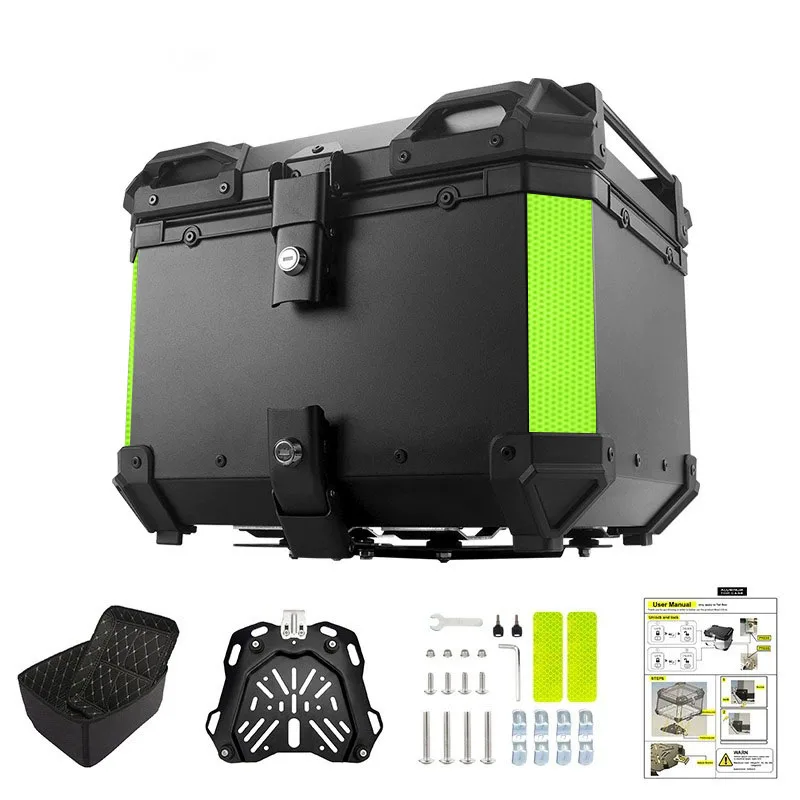 

45L 55L 65L Top Case Universal Aluminum Waterproof Motorcycle Storage Box Tail Box Trunk Helmet Box Tool Cases Large Capacity