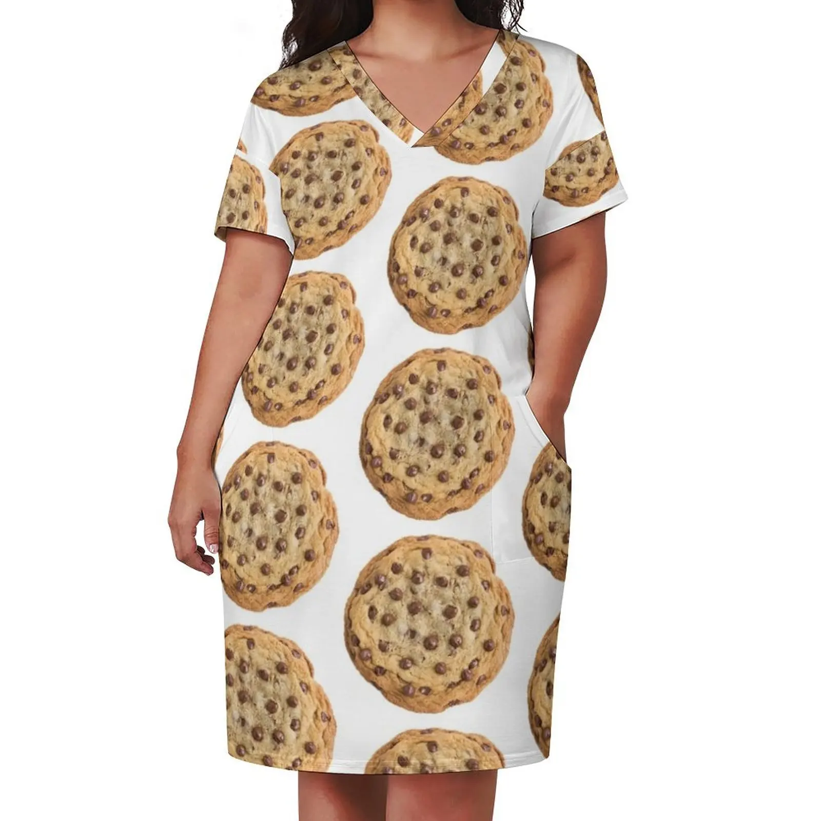 Chocolate Chip Cookie Loose Pocket Dress long sleeve dress sexy dress for women