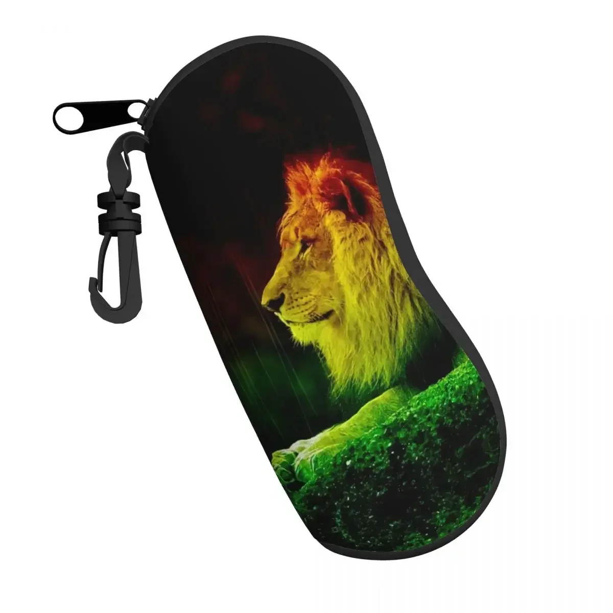 Custom Jamaica Rastafarian Reggae Rasta Lion Eyeglass Glasses Case Men Women Soft Jamaican Proud Sunglasses Protective Bag