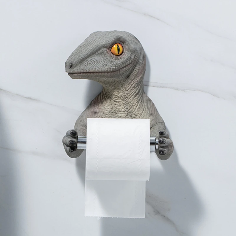 Dinosaur Toilet Paper Stand Tissue Holder Wall-Mounted Towel Rack For Bathroom Kitchen Stand Storage