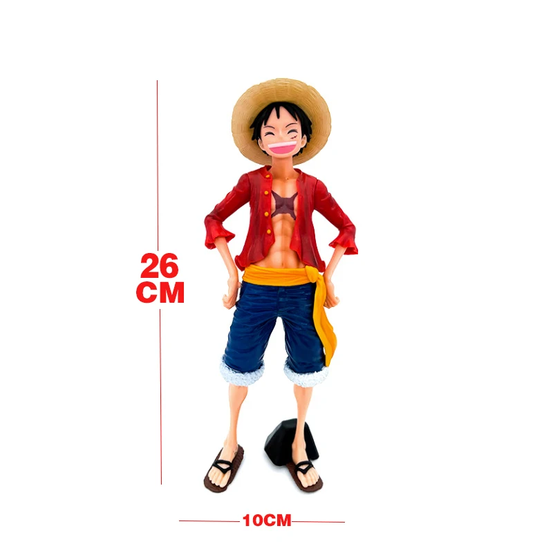 Hot One Piece Anime Figure Confident Smiley Luffy Three Form Face Changing Doll Action Figurine Model Toys Kits