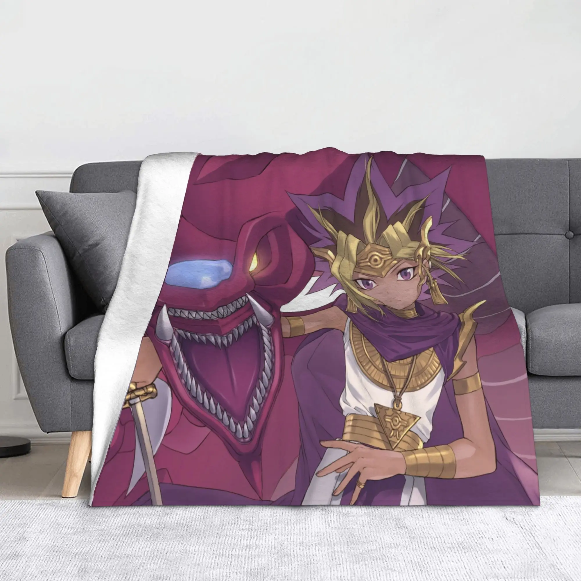 Dragon Yami Yugi  Blankets Yu-Gi-Oh Anime Flannel Novelty Soft Throw Blanket for Bed Sofa Spring Autumn