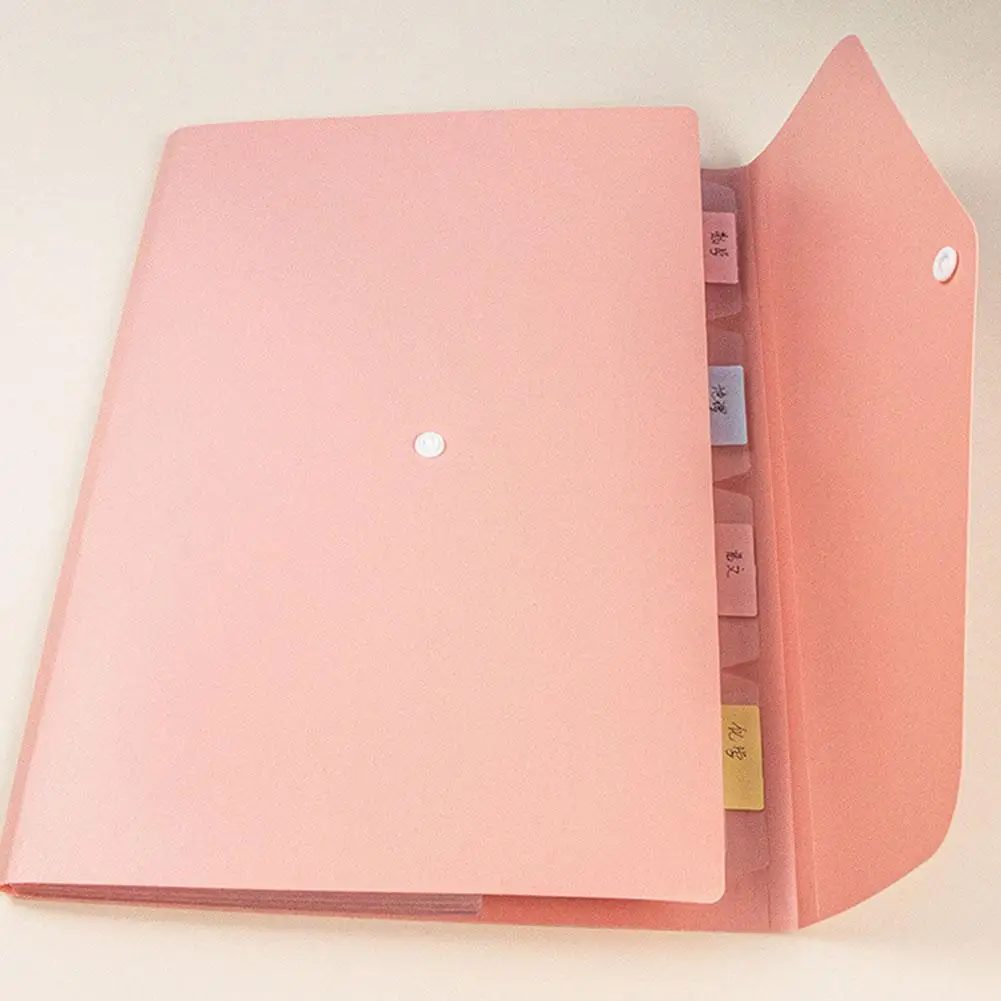 1Pcs Expanding File Folder 5-Grid Multi Layer Storage Thickened Portable Horizontal Bag File Bag Q7F5