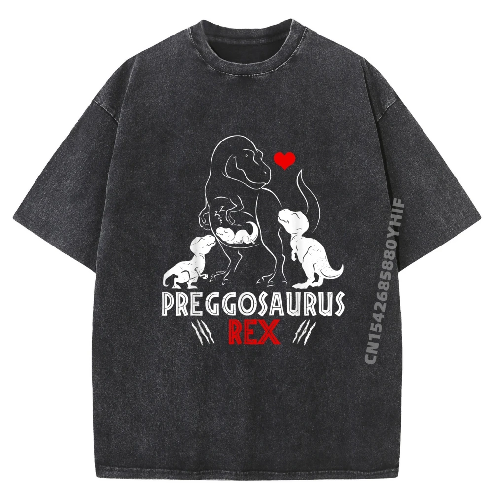 

Mamasaurus Pregosaurus Rex Funny Pregnancy Have Three Luxury Clothing Mens Leisure Washed New In Tops And T-Shirts