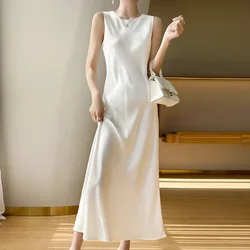 Light Luxury Acetate Satin Silk Sling Dress Female French Niche Slim Sexy V-neck Temperament Bottoming Dress