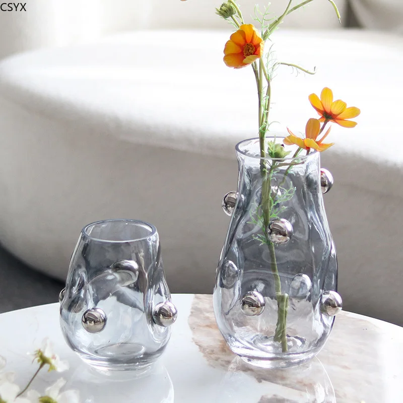 Irregular Transparent Glass Vase, Creative Spherical Art Flower Arrangement, Hydroponic Vase, Glass Container, Home Decoration