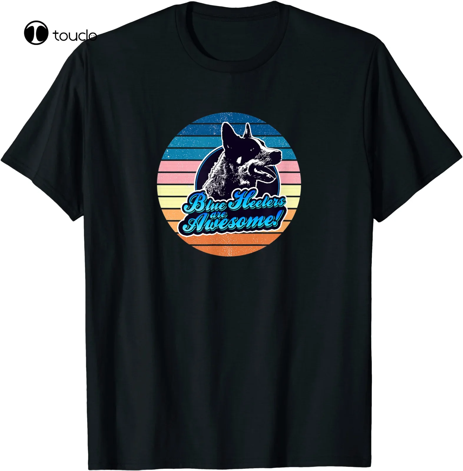 Retro Heeler Australian Cattle Dog 60S 70S T-Shirt New Tee Shirt