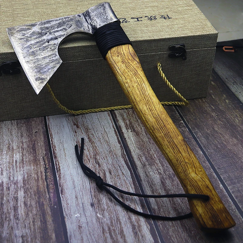 Fine old craft hand axe forging carbon steel outdoor camping defense mountain axe Viking axe jungle axe farm tools axe