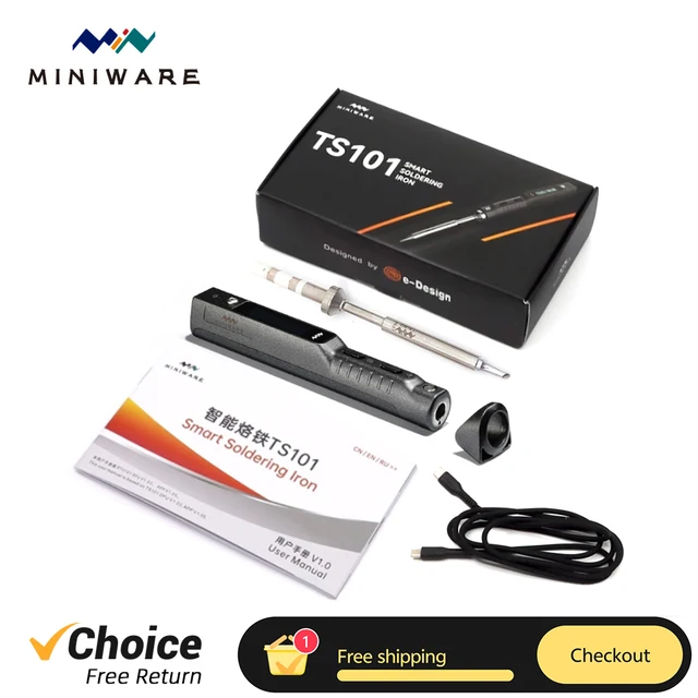 Oryginalna lutownica MINIWARE TS101 przenośna regulowana temperatura cyfrowa stacja lutownicza końcówka TS-BC2 PD3.1 90W aktualizacja TS100
